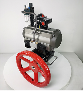 氣動執(zhí)行器帶手動機構(gòu) 雙電控電磁閥AT型閥門氣